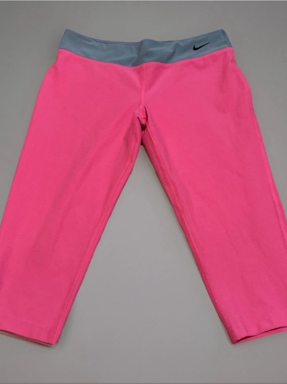 Nike Girls Dri-Fit Legend Capri Crop Leggings Pink/Grey Size L